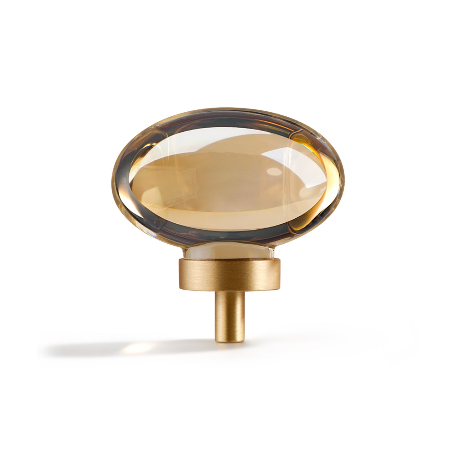 Champagne-Bronze Crystal-Brass Drawer Cabinet Knobs - 5 Pack Glass Brushed Gold pulls Hardware for Dresser Kitchen Bedroom Bathroom