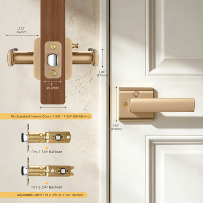 Modern Champagne Bronze Interior Privacy Door Lever